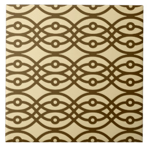 Carreau En Céramique Kimono imprimé, bronzé et chocolat