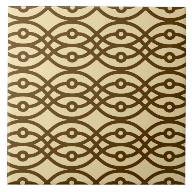 Carreau En Céramique Kimono imprimé, bronzé et chocolat (Devant)