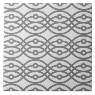 Carreau En Céramique Kimono imprimé, gris argenté avec gris foncé