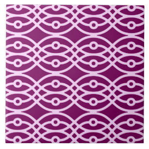Carreau En Céramique Kimono imprimé, prune et rose