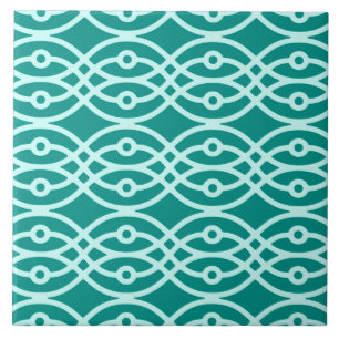 Carreau En Céramique Kimono imprimé, turquoise et aqua