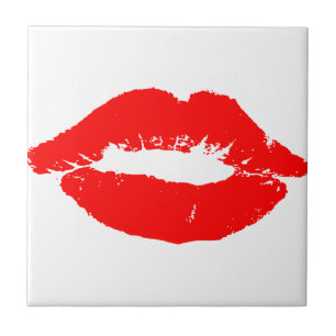 Carreau En Céramique Kiss Lips Red Lipstick Losion Passion Valentine