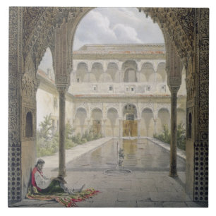 Carreau En Céramique La cour d'Alberca à Alhambra, Grenade,
