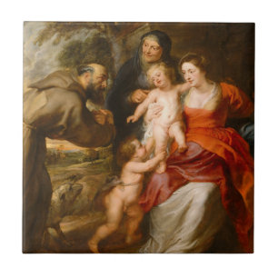 Carreau En Céramique La famille sainte avec des saints