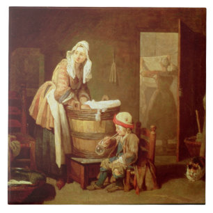Carreau En Céramique La femme de blanchisserie