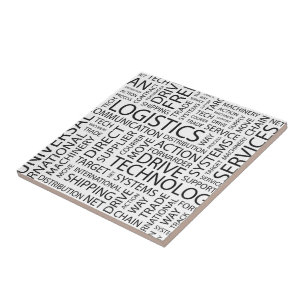 Carreau En Céramique La LOGISTIQUE modèle avec des mots