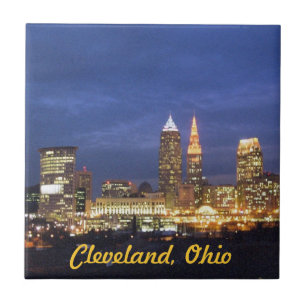 Carreau En Céramique La nuit de Cleveland allume la tuile