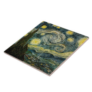 Carreau En Céramique La nuit étoilée de Vincent van Gogh (1889)
