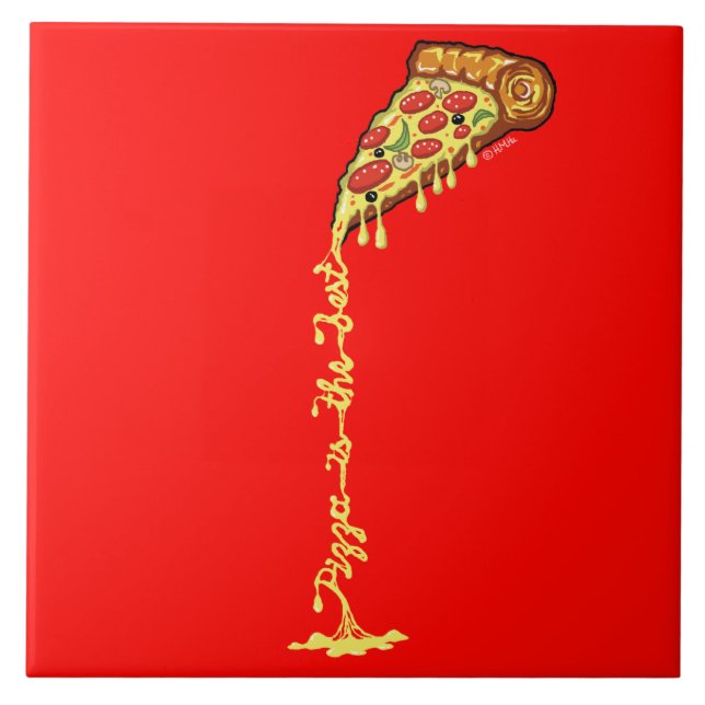 Carreau En Céramique La pizza est le meilleur (Devant)