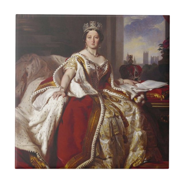 Carreau En Céramique La Reine Victoria : Couronnement (Devant)