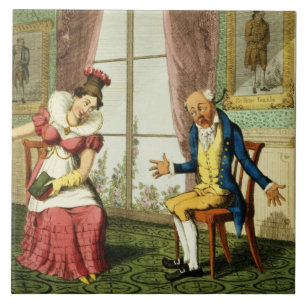 Carreau En Céramique La remontrance, pub. par G. Humphrey, 1821 (colo