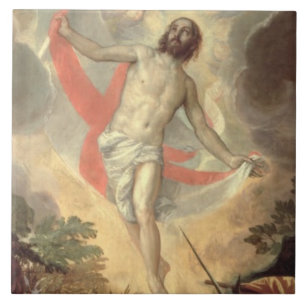 Carreau En Céramique La résurrection du Christ (huile sur la toile)