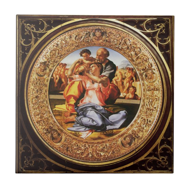 Carreau En Céramique La Sainte Famille .Le Doni Tondo (Devant)