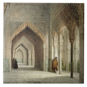 Carreau En Céramique La salle de cour d'Alhambra, Grenade, 1853 (allum