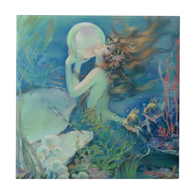 Carreau En Céramique La sirène par Henry Clive (Devant)