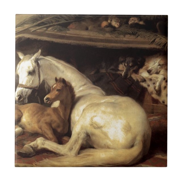 Carreau En Céramique La tente arabe par Edwin Henry Landseer (Devant)