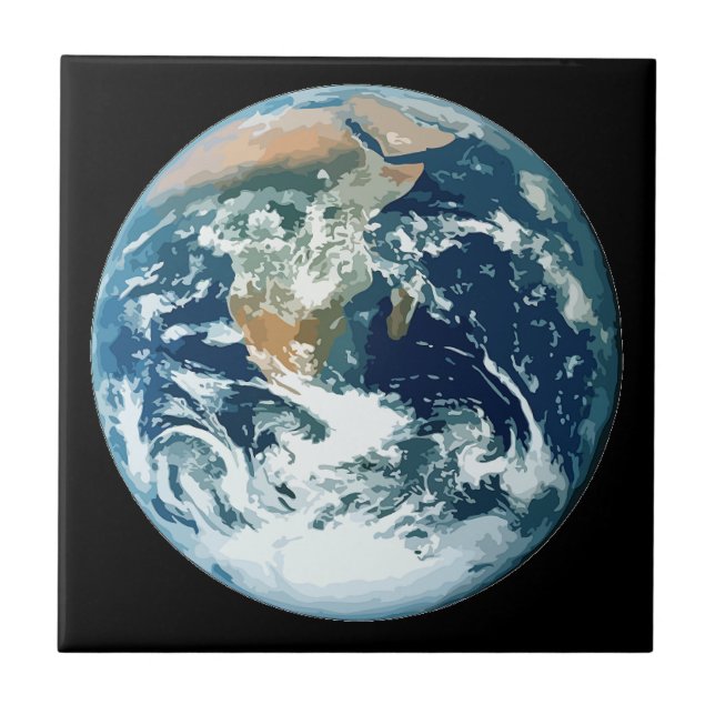 Carreau En Céramique La terre de planète (Devant)