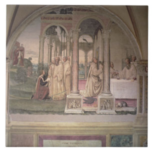 Carreau En Céramique La vie de St Benoît (fresque) (détail) 3