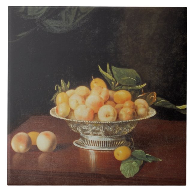 Carreau En Céramique La vie T32176 toujours des pêches, c.1700 (Devant)