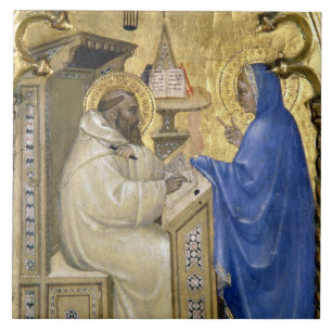 Carreau En Céramique La Vierge apparaissant à St Bernard, détail d'a