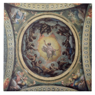 Carreau En Céramique La vision de St John sur Patmos, 1520-23 (fresque)