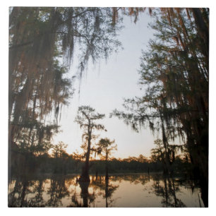 Carreau En Céramique Lac Caddo au lever du soleil