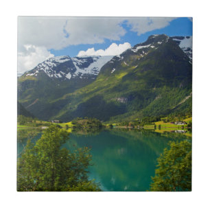 Carreau En Céramique Lac Floen pittoresque, Norvège