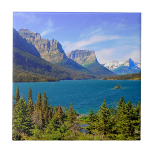 Carreau En Céramique Lac st. Mary, parc national de glacier, Montana