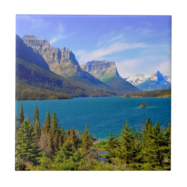 Carreau En Céramique Lac st. Mary, parc national de glacier, Montana (Devant)