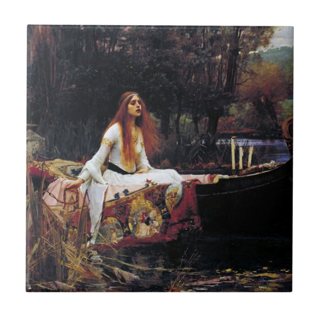 Carreau En Céramique Lady of Shallot sur bateau Waterhouse Art Tile (Devant)