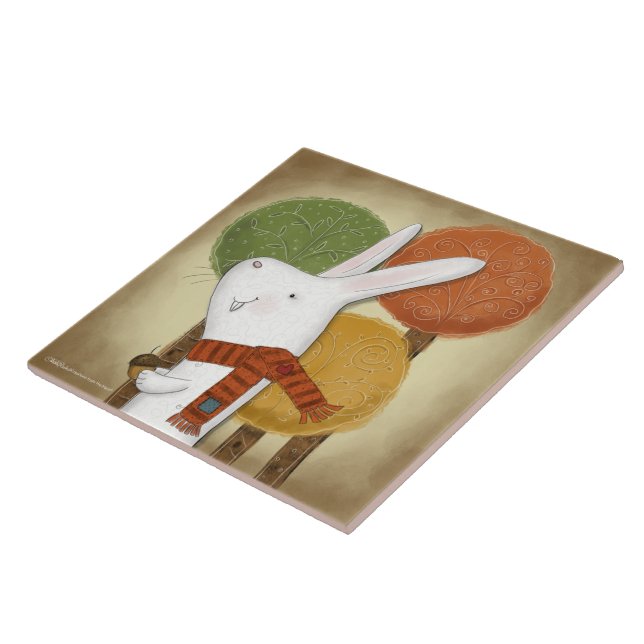 Carreau En Céramique Lapin de bois avec maïs (Côté)