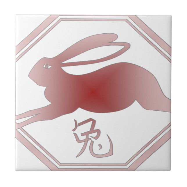 Carreau En Céramique lapin zodiaque chinois (Devant)