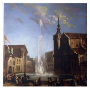 Carreau En Céramique L'approvisionnement en eau en Lozoya à la fontain