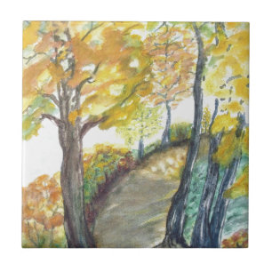 Carreau En Céramique L'arbre d'automne d'automne part du destin de pein