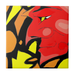 Carreau En Céramique L'art Abstrait du diable du moulage