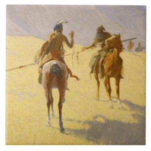 Carreau En Céramique L'art occidental de Frederic Remington “La Confére