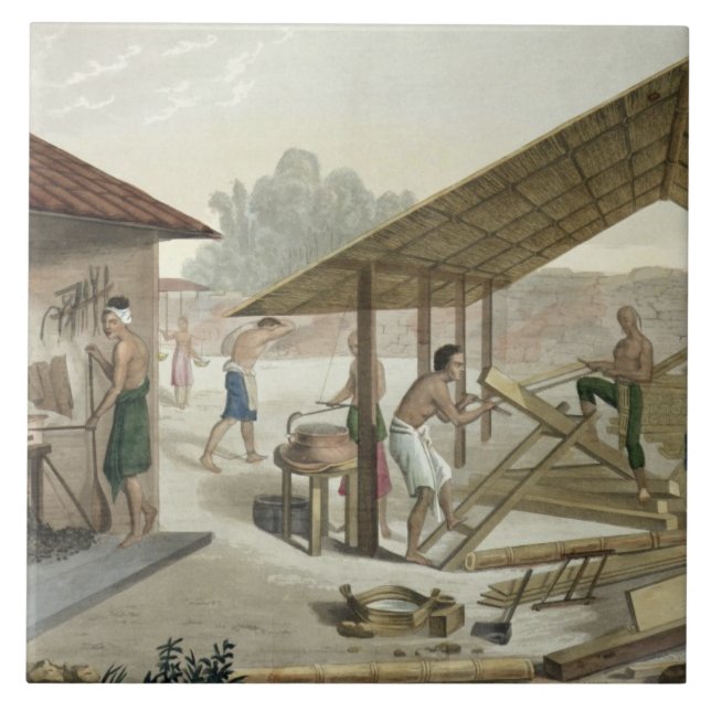 Carreau En Céramique L'atelier de menuiserie dans Kupang, Timor, (Devant)
