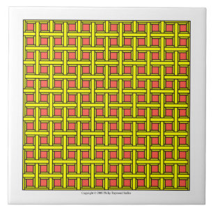 Carreau En Céramique Latticework jaune