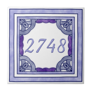 Carreau En Céramique Lavande Purple Petit Numéro de Maison
