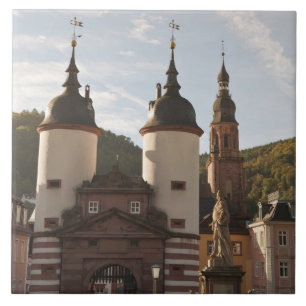 Carreau En Céramique Le Alte Brucke dans la vieille ville, Heidelberg,