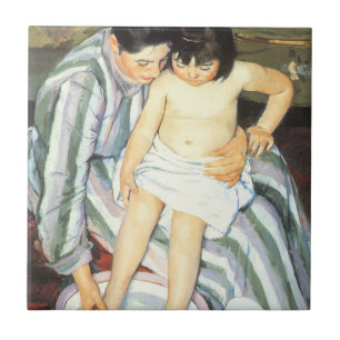 Carreau En Céramique Le bain de l'enfant par Mary Cassatt Impressionnis