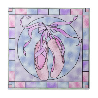 Carreau En Céramique Le ballet rose et pourpre Pointe chausse des
