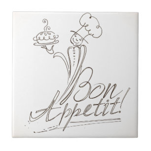 Carreau En Céramique Le bon chef dit la fève Appetit !