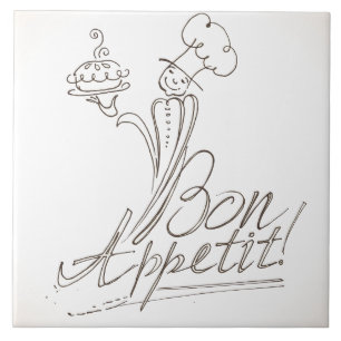 Carreau En Céramique Le bon chef dit la fève Appetit !
