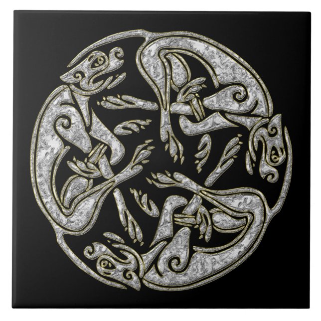 Carreau En Céramique Le Celtic poursuit l'or et l'argent traditionnels (Devant)