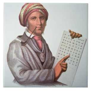 Carreau En Céramique Le chercheur cherokee, Sequoyah (1776-1843)