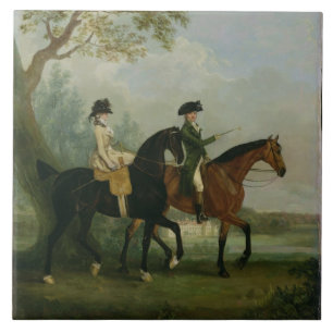 Carreau En Céramique Le chéri. Équitation de Marcia Pitt avec son