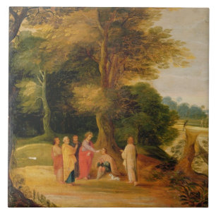 Carreau En Céramique Le Christ guérissant l'homme aveugle
