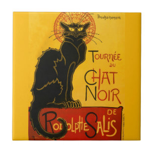 Carreau En Céramique Le Conversation Noir Le Chat Noir Art Nouveau Vint