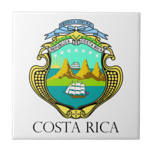 Carreau En Céramique Le COSTA RICA - emblème/drapeau/manteau des
